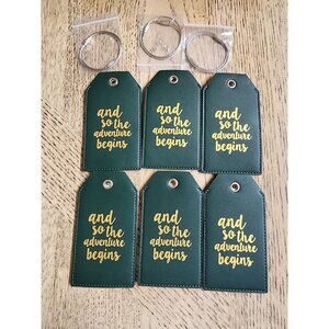 Luggage Tags Set Of 6 New NWT Green Graduation Wedding Gift Casmonal 6